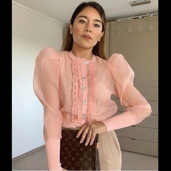 ZARA Semi-Sheer Top with Jewel Buttons NWT LAST ONE!!! - Picture 9 of 16